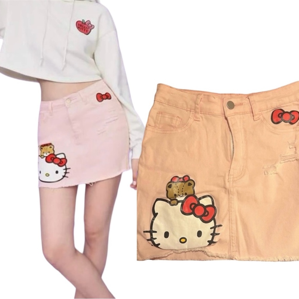 Pink XS skirt by Shein hello kitty, worn in good condition